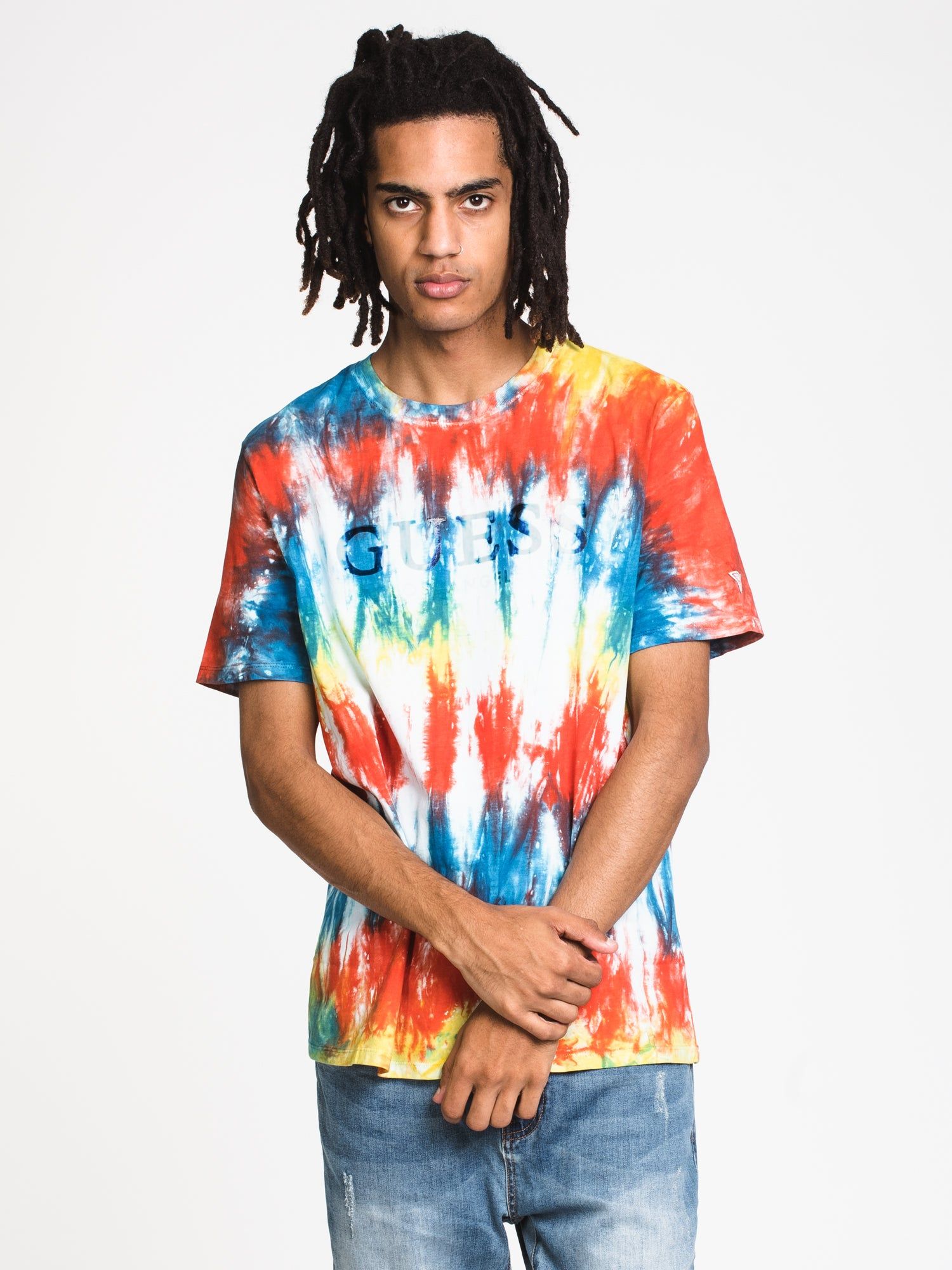 MENS GUESS MULTI TIE DYE S/S T - CLEARANCE sold by Boathouse