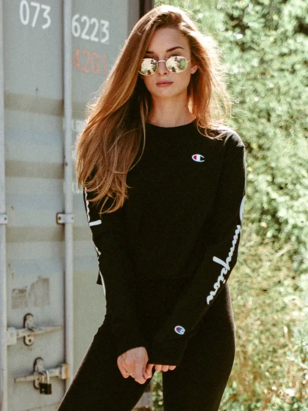 CHAMPION CROPPED LONG SLEEVE BOYFRIEND TEE  - CLEARANCE sold by Boathouse