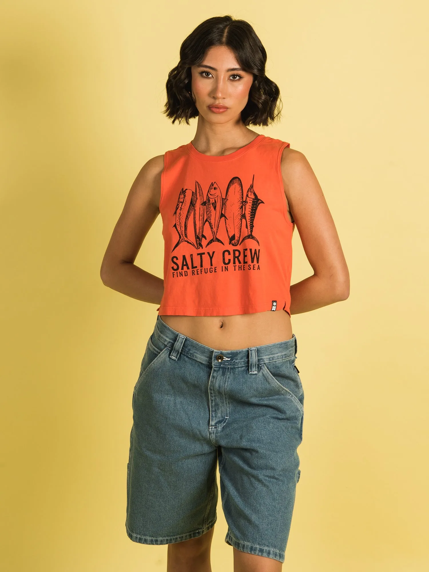 SALTY CREW LINE UP CROPPED TANK sold by Boathouse product image thumbnail 2