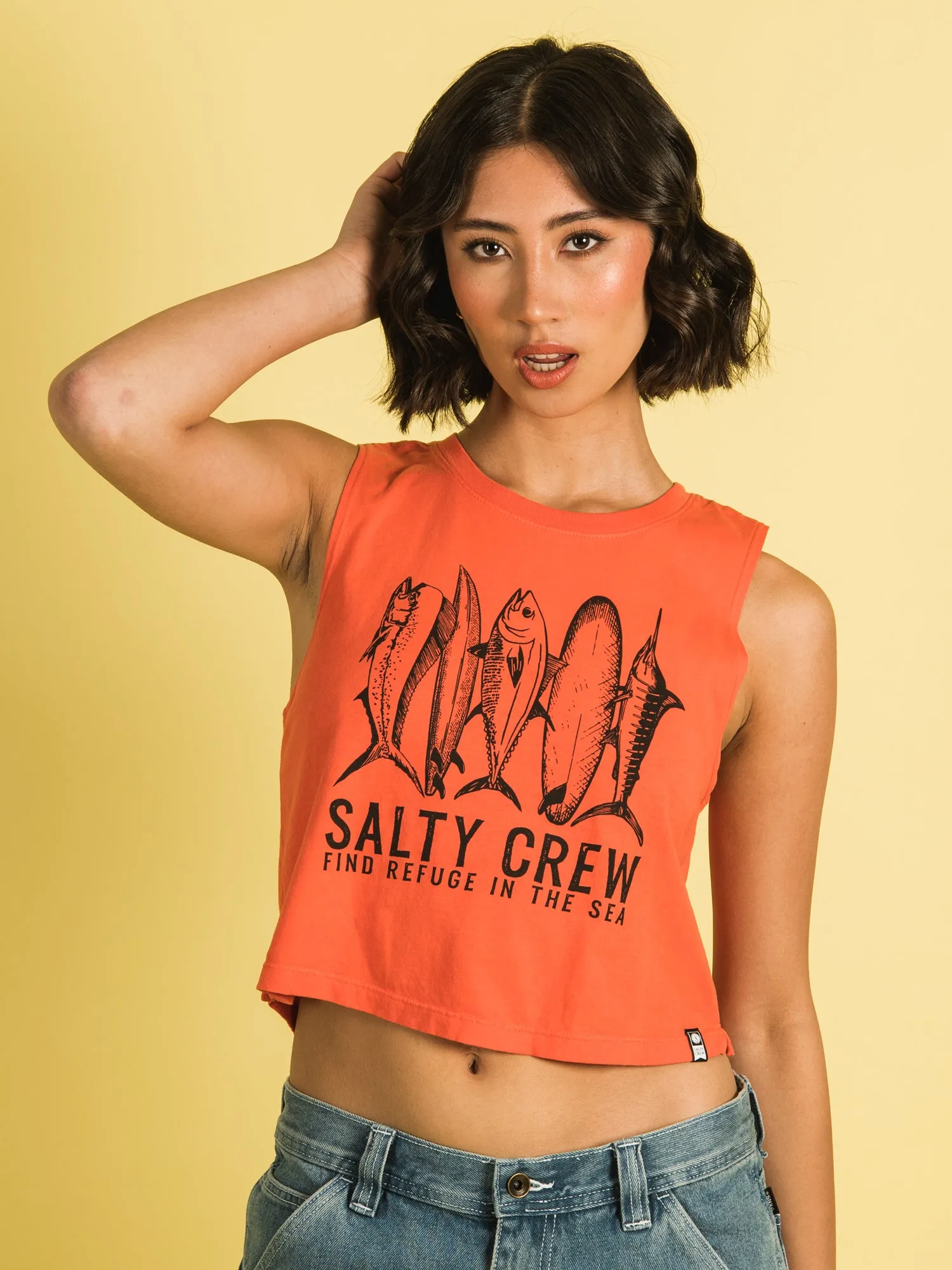 SALTY CREW LINE UP CROPPED TANK sold by Boathouse