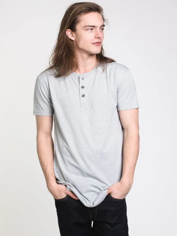 MENS LONGLINE MELANGE HENLEY - CLEARANCE sold by Boathouse