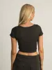 HARLOW SQUARE NECK SEAMLESS T-SHIRT - CHARCOAL sold by Boathouse