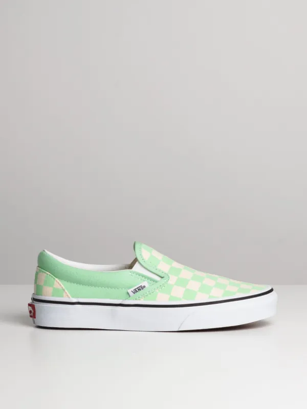 WOMENS CLASSIC SLIP ON - CHECKER GRN - CLEARANCE made by Boathouse