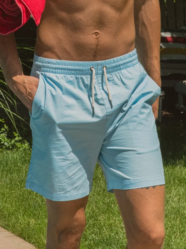 ISLAND HAZE COTTON TWILL 6" VOLLEY SHORT sold by Boathouse