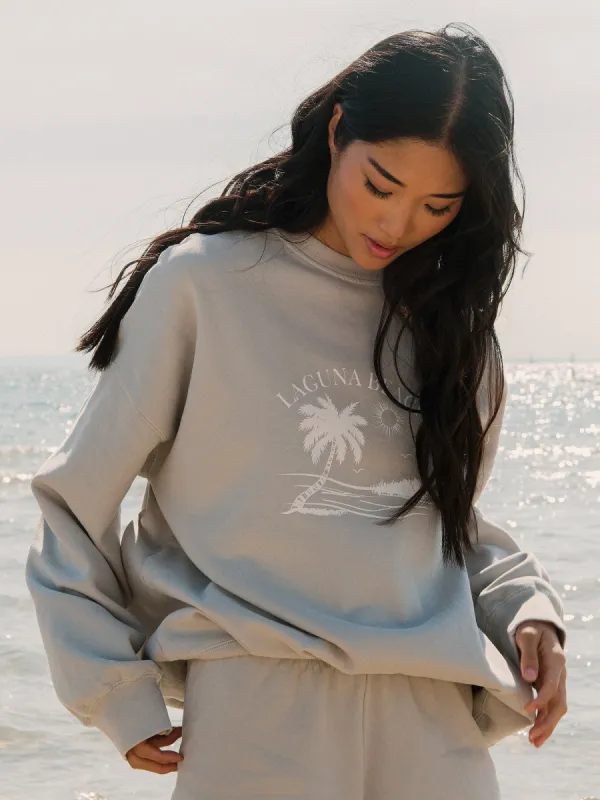 HARLOW MICHELLE PRINT CREWNECK - LAGUNA BEACH sold by Boathouse