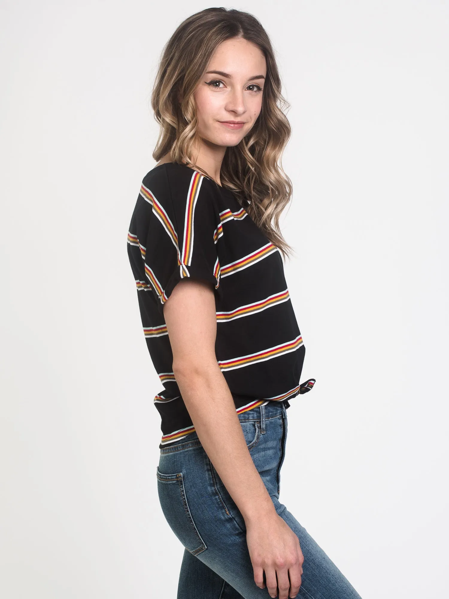 WOMENS LAYLA KNOTTED STRIPE TEE - CLEARANCE sold by Boathouse product image thumbnail 3