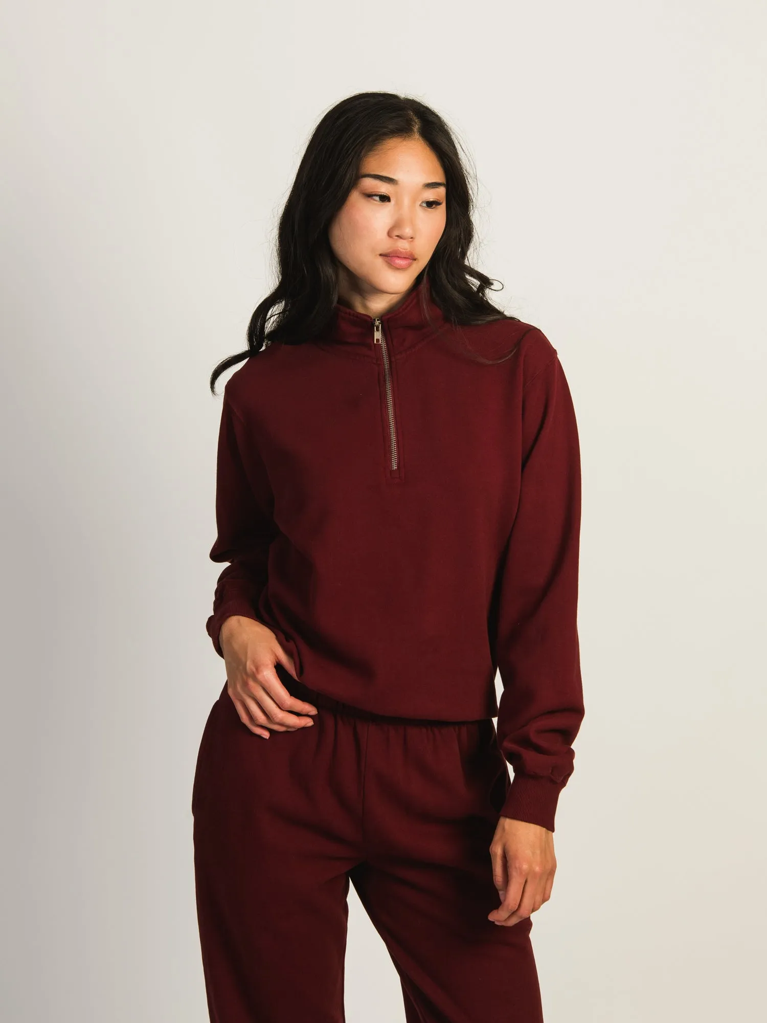 HARLOW QUINN QUARTER ZIP - BURGUNDY sold by Boathouse product image thumbnail 2
