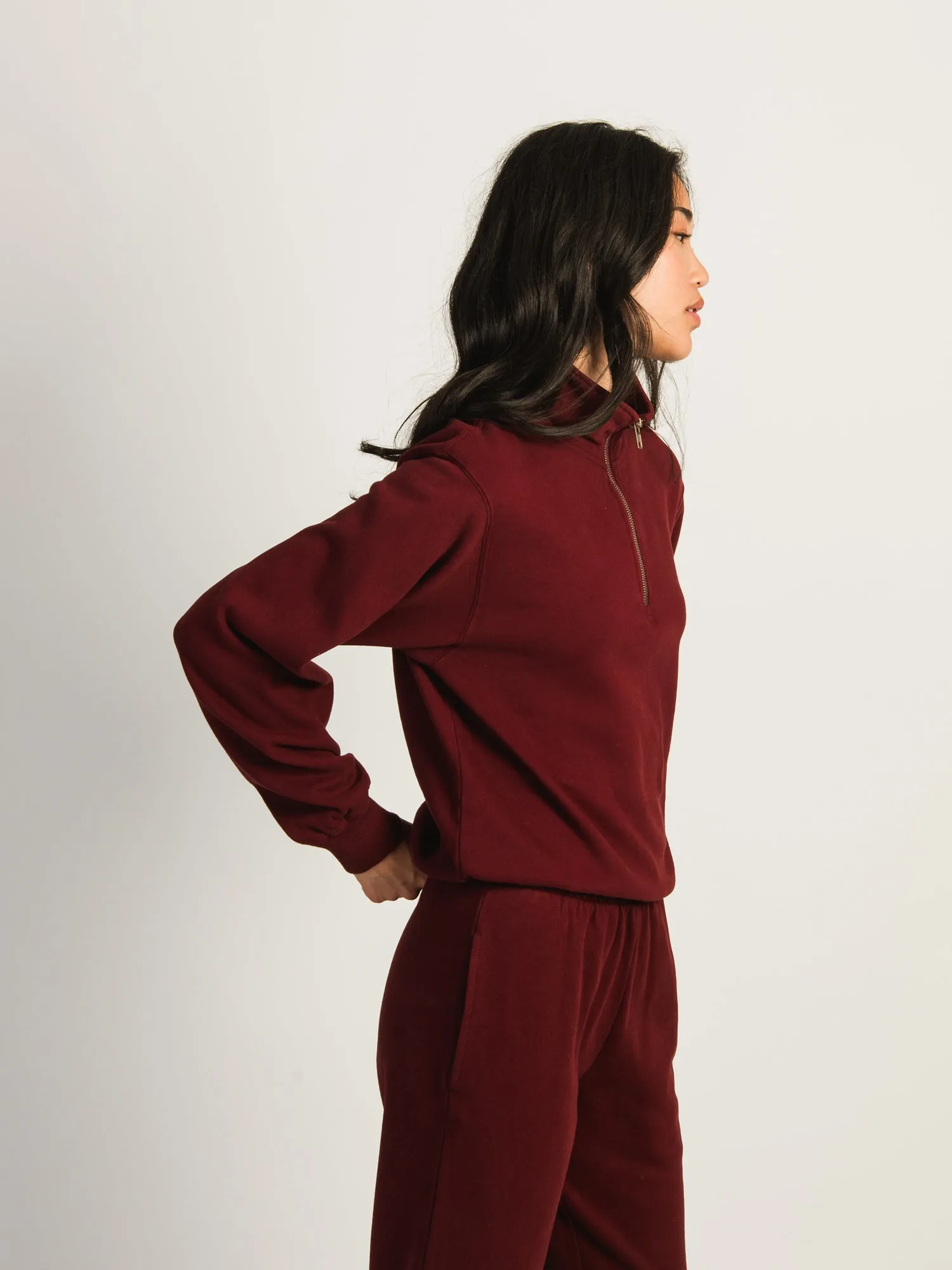 HARLOW QUINN QUARTER ZIP - BURGUNDY sold by Boathouse product image thumbnail 3