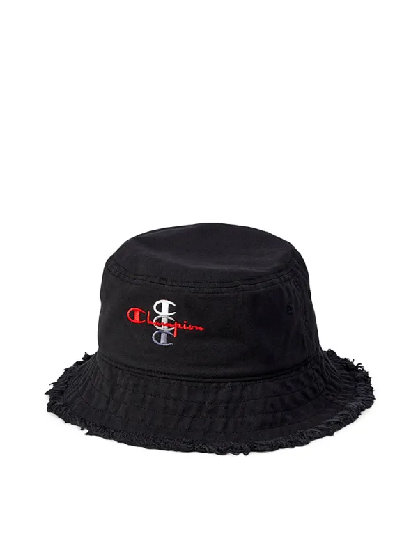 CHAMPION FRAYED EDGE BUCKET HAT - BLACK - CLEARANCE sold by Boathouse