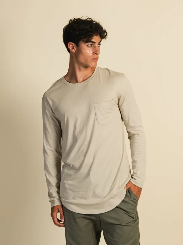 LONGLINE LONG SLEEVE TEE - STONE sold by Boathouse