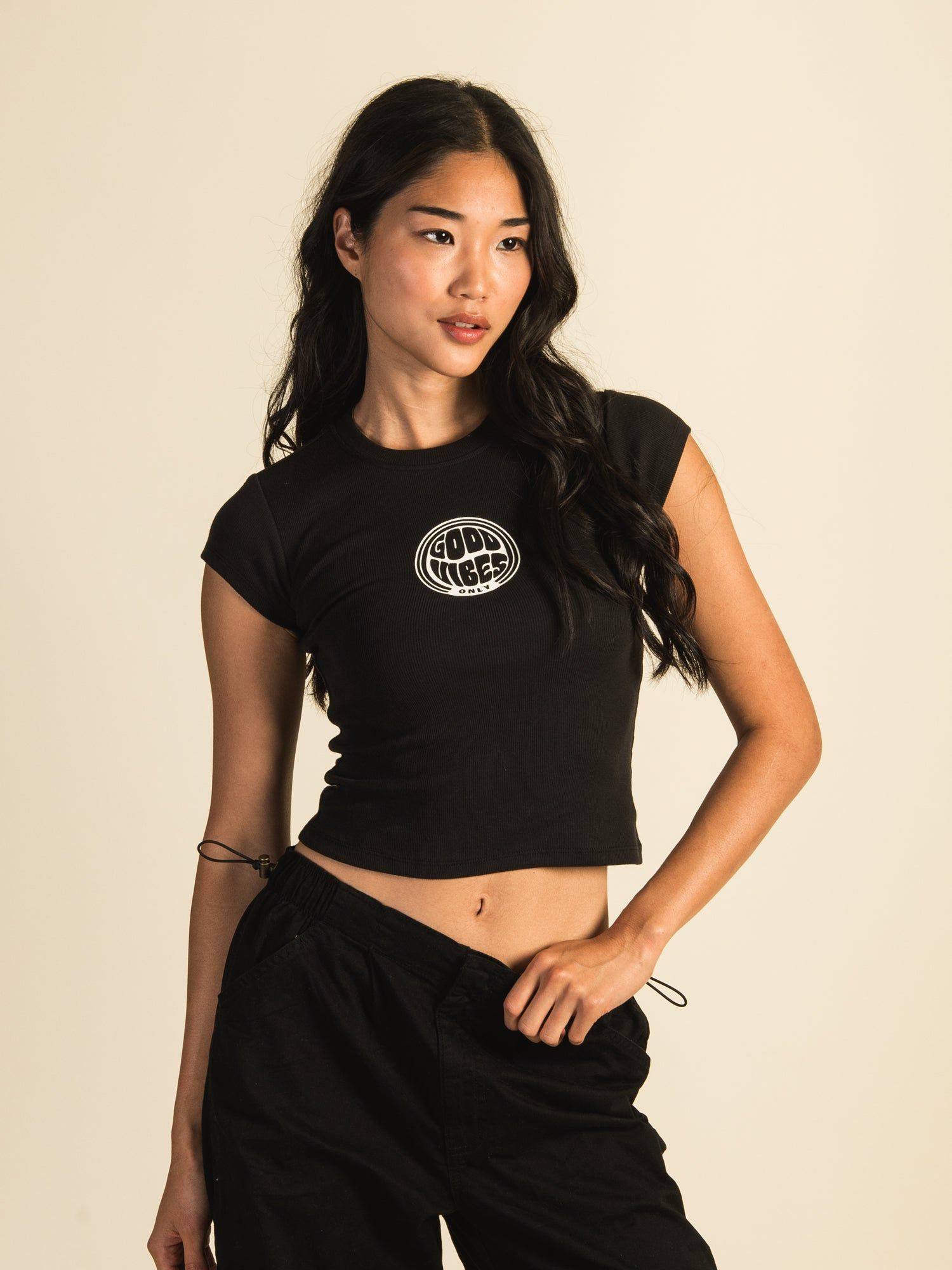 HARLOW RIBBED BABY PRINT TEE - COAL - CLEARANCE sold by Boathouse product image thumbnail 2