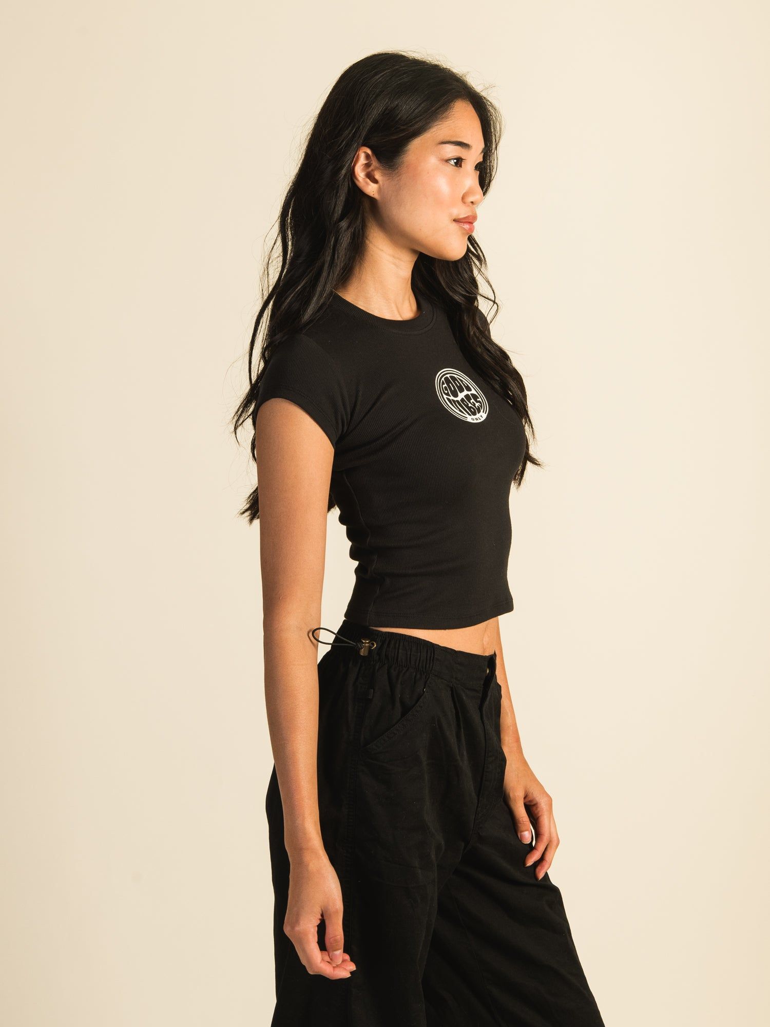 HARLOW RIBBED BABY PRINT TEE - COAL - CLEARANCE sold by Boathouse product image thumbnail 3