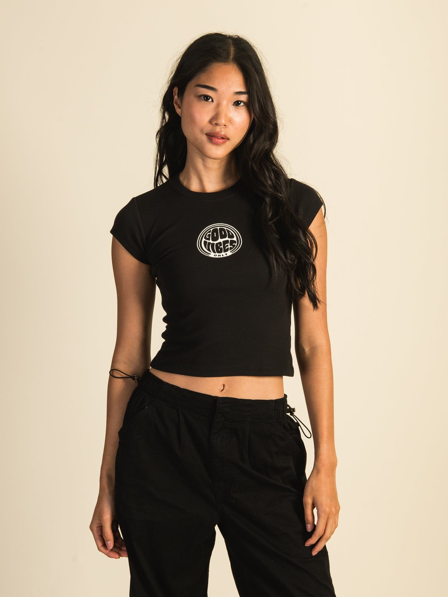 HARLOW RIBBED BABY PRINT TEE - COAL - CLEARANCE sold by Boathouse