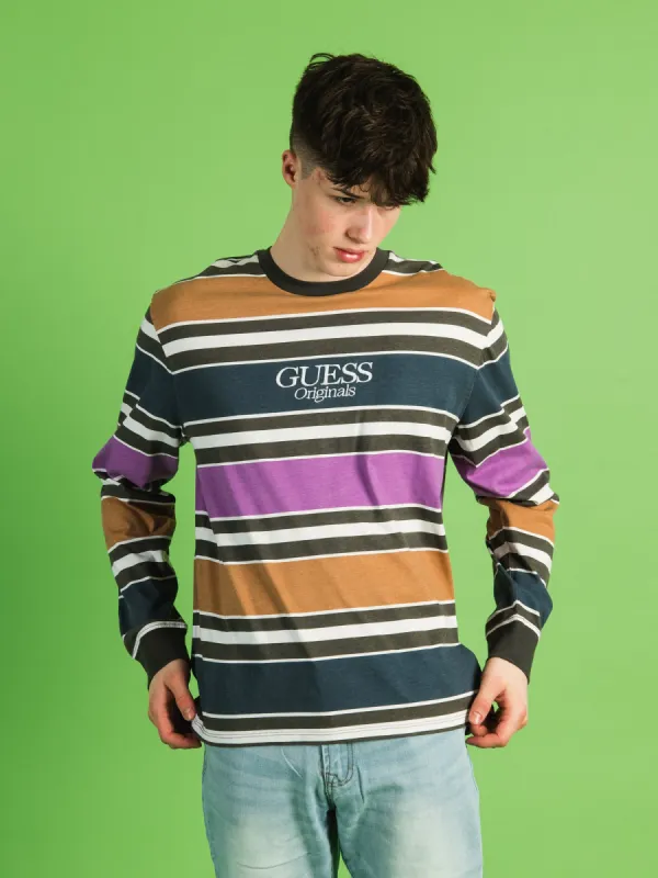 GUESS GO BLOCK STRIPE LONG SLEEVE TEE - CLEARANCE sold by Boathouse