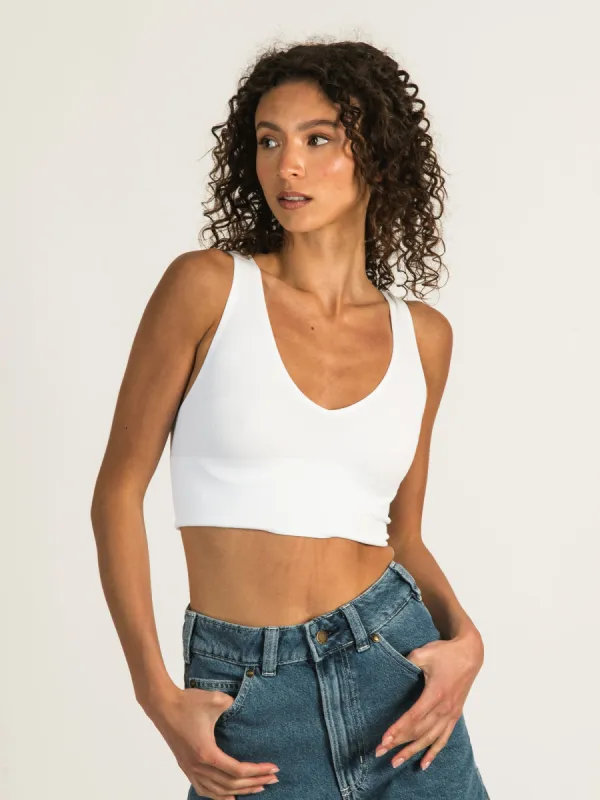 DYNAMIC DEEP V CROP RIBBED BRALETTE  - CLEARANCE sold by Boathouse