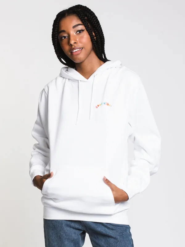 HOTLINE APPAREL UNISEX WOGOOD VIBES EMBROIDERED HOODIE - WHT - CLEARANCE sold by Boathouse