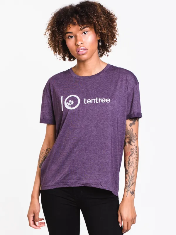 WOMENS EMB WORDMARK SHORT SLEEVE TEE - PURPLE - CLEARANCE sold by Boathouse