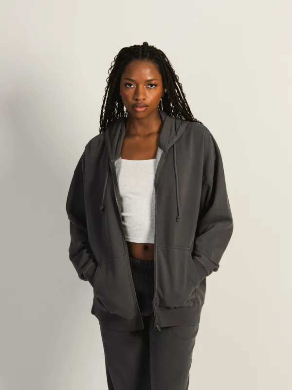 HARLOW MARIAH OVERSIZED ZIP UP - STONE sold by Boathouse