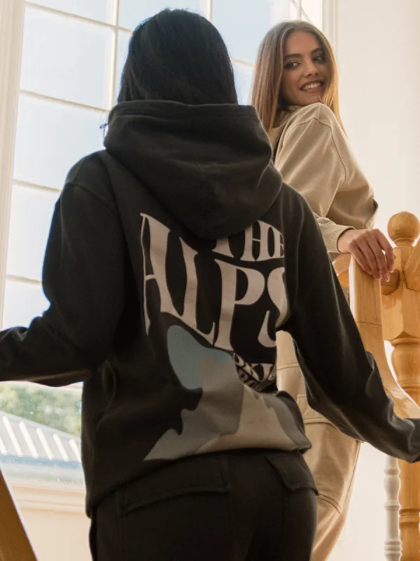 HARLOW HARLEY OVERSIZED BOYFRIEND PRINT HOODIE - CHARCOAL sold by Boathouse