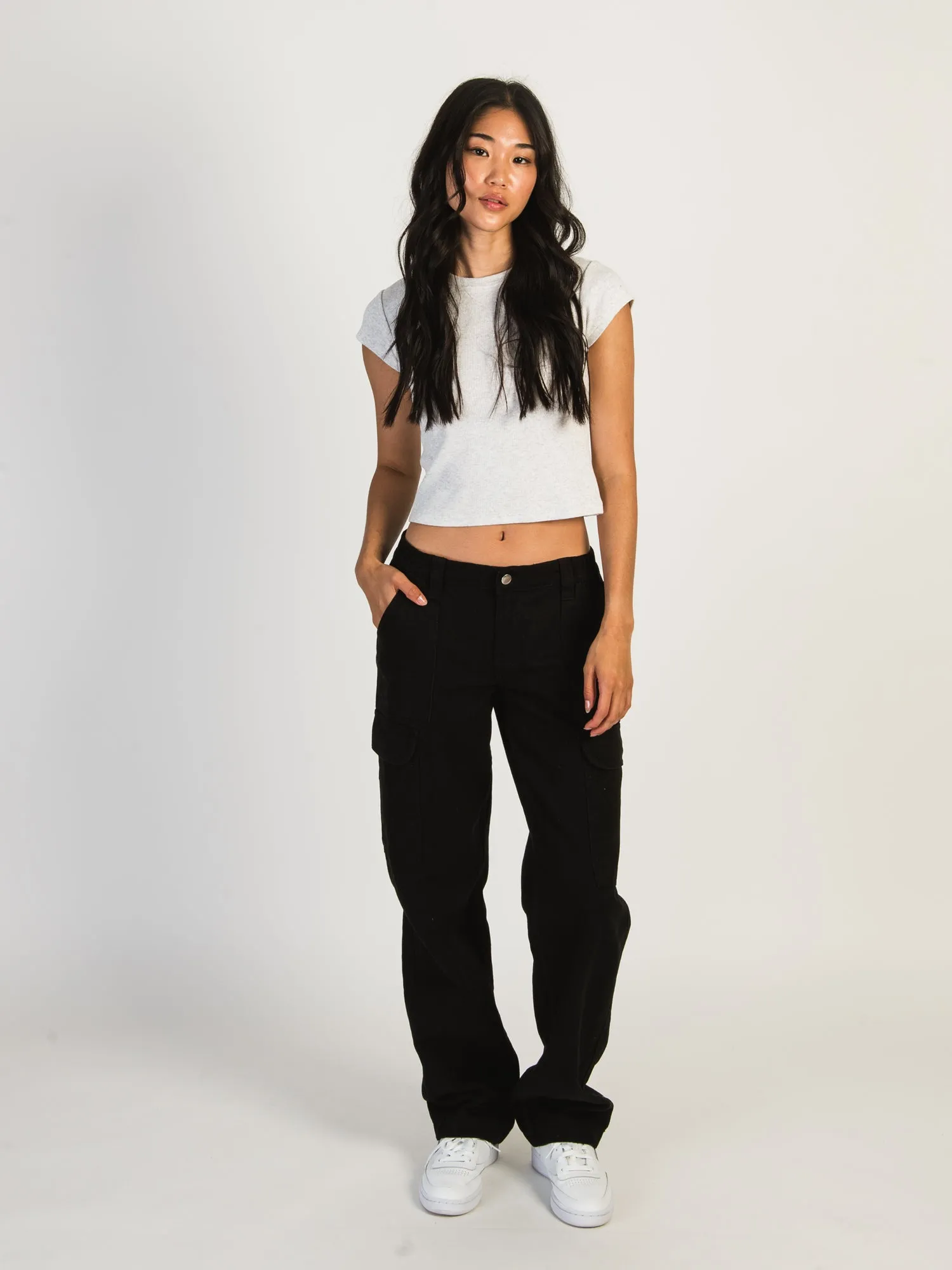 HARLOW LOW RISE CARGO PANT - BLACK - CLEARANCE sold by Boathouse product image thumbnail 2