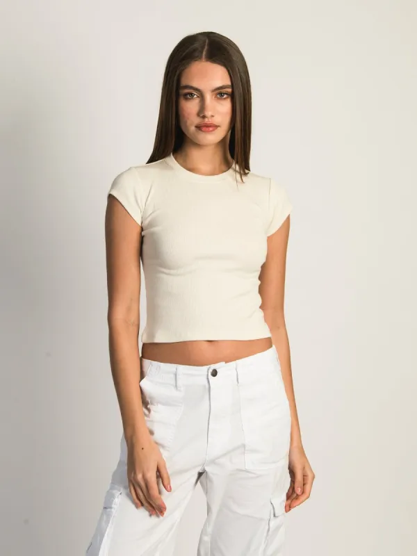 HARLOW RIBBED BABY TEE - CREAM - CLEARANCE sold by Boathouse