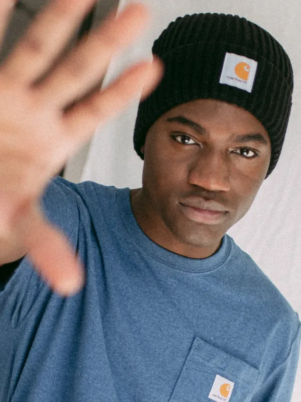 CARHARTT RIB KNIT BEANIE - BLACK - CLEARANCE sold by Boathouse
