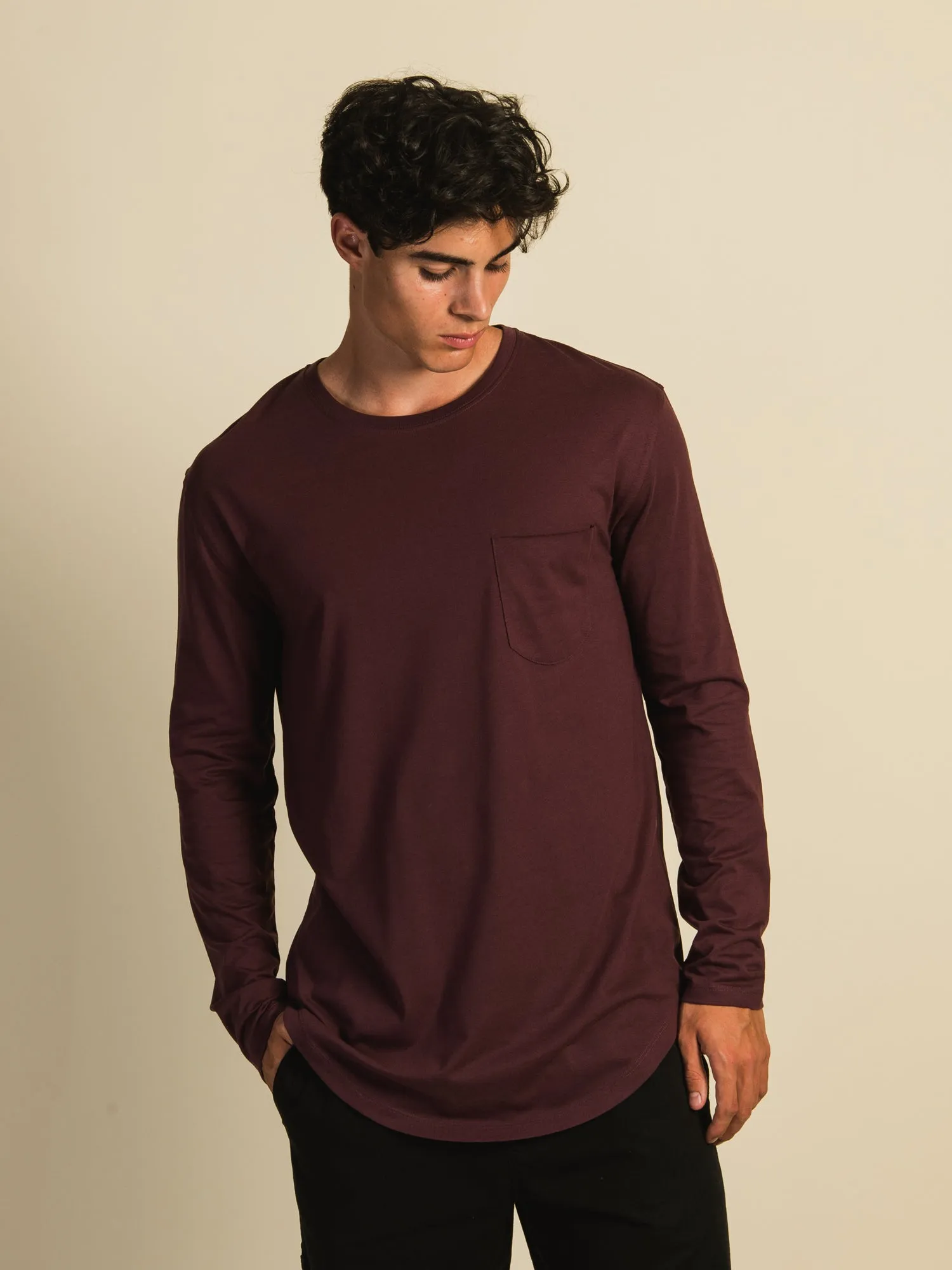 LONGLINE LONG SLEEVE TEE - MERLOT sold by Boathouse