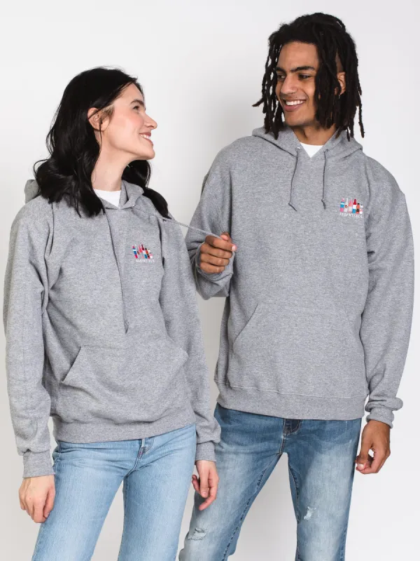 HOTLINE APPAREL UNISEX ESSENTIALONG SLEEVE EMBROIDERED HOODIE - GRY - CLEARANCE sold by Boathouse