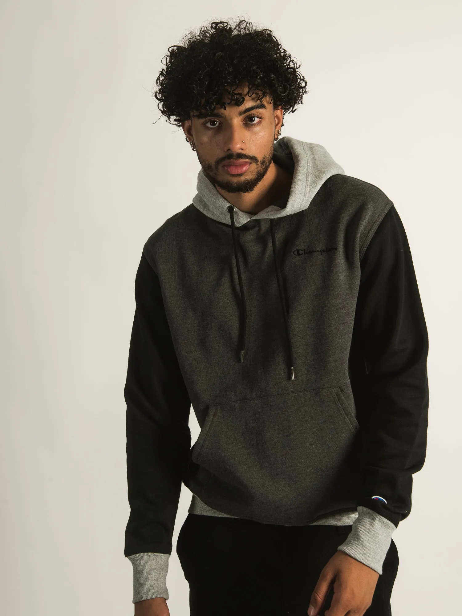 CHAMPION POWERBLEND COLOUR BLOCK PULLOVER HOODIE - CLEARANCE sold by Boathouse