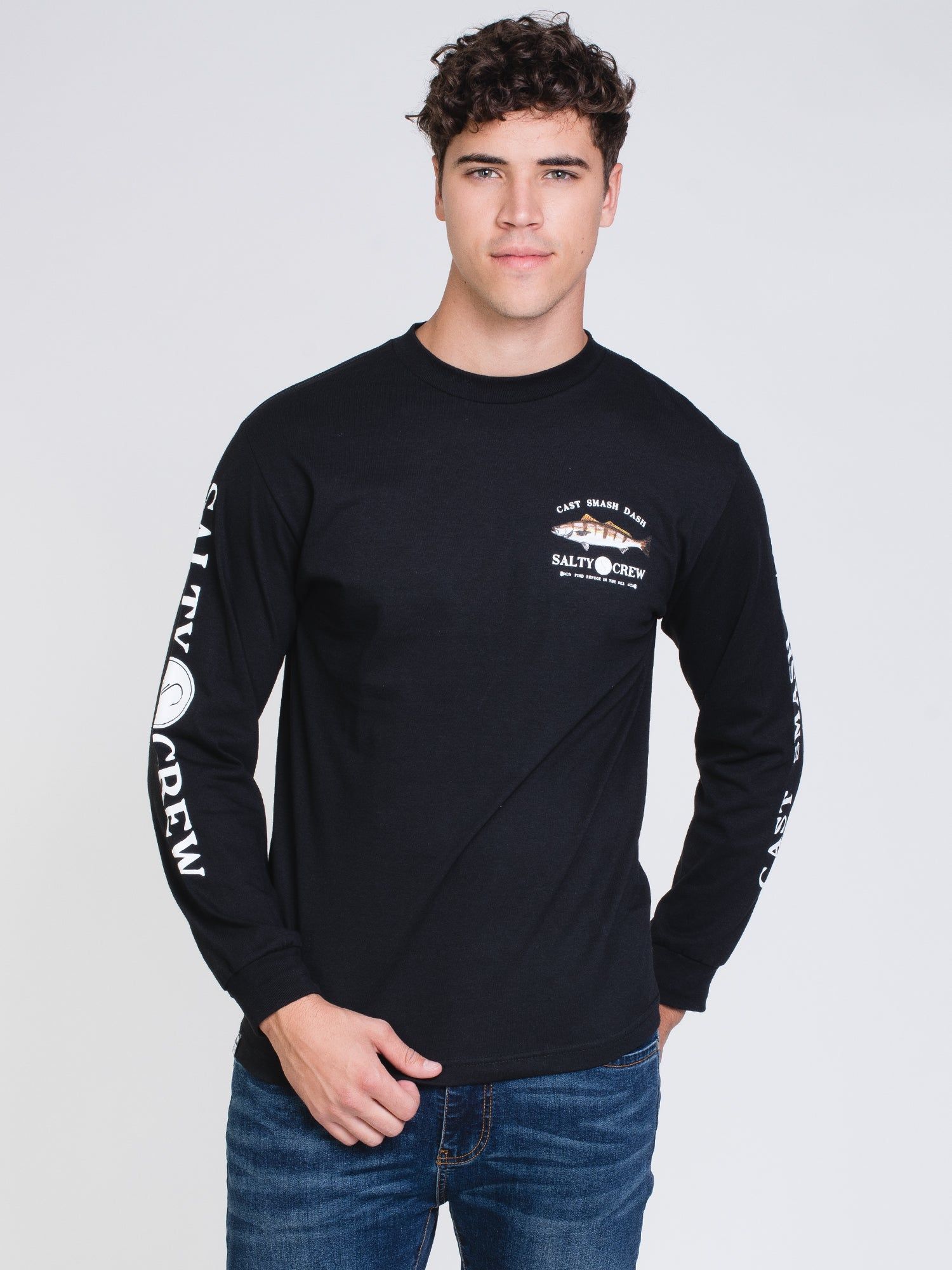MENS GREY GHOST LONG SLEEVE T-SHIRT - BLACK - CLEARANCE sold by Boathouse