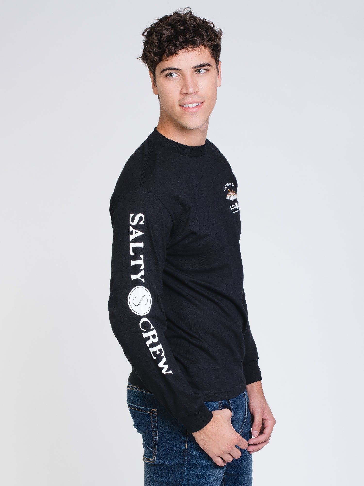 MENS GREY GHOST LONG SLEEVE T-SHIRT - BLACK - CLEARANCE sold by Boathouse product image thumbnail 4