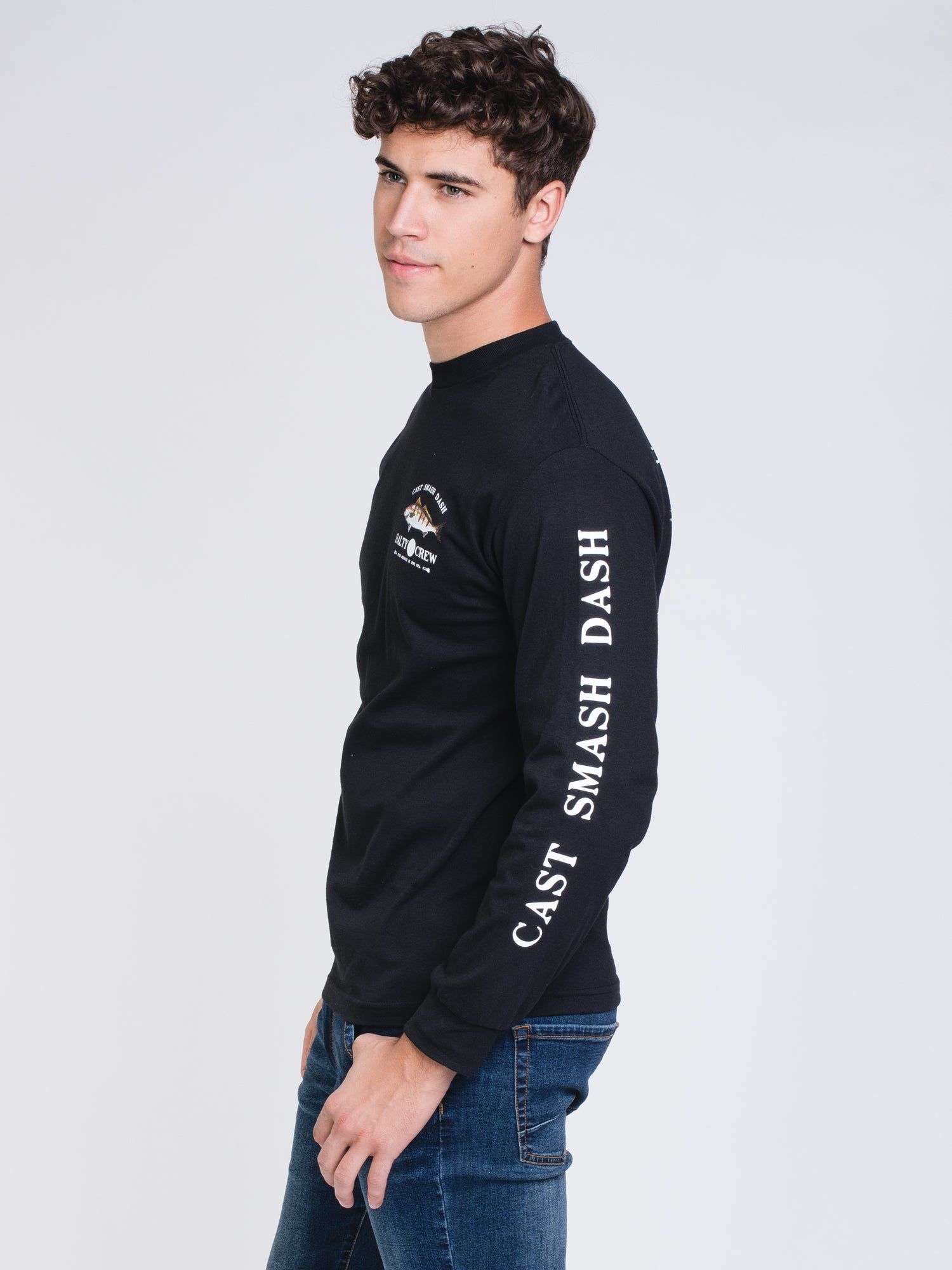 MENS GREY GHOST LONG SLEEVE T-SHIRT - BLACK - CLEARANCE sold by Boathouse product image thumbnail 3