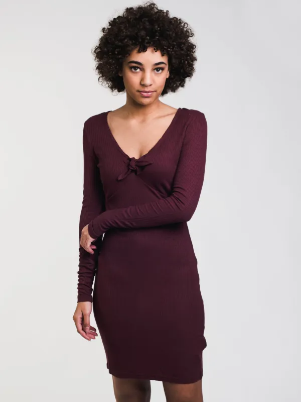 WOMENS KNOT UP DRESS - BURGUNDY - CLEARANCE sold by Boathouse