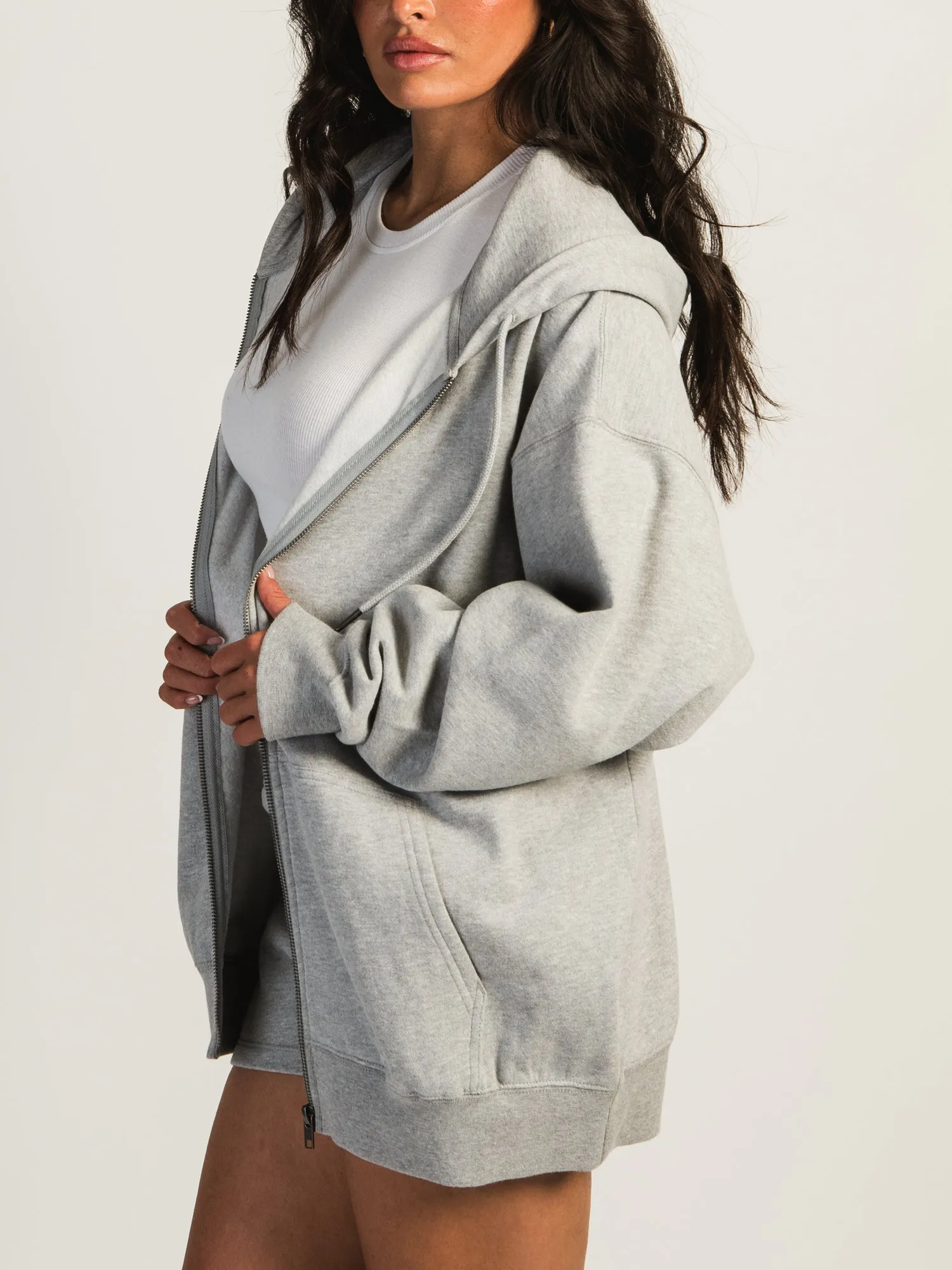 HARLOW MARIAH MELANGE ZIP HOODIE - HEATHER GREY sold by Boathouse product image thumbnail 3
