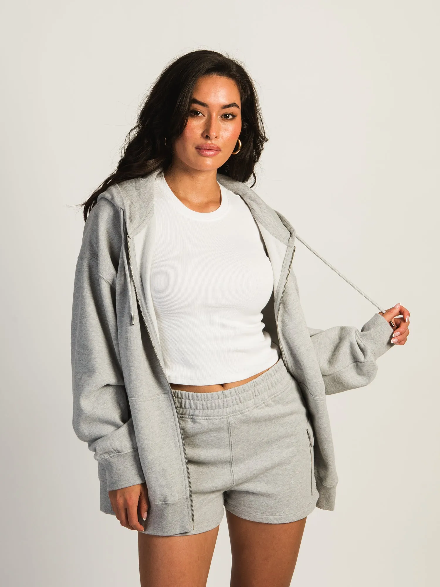 HARLOW MARIAH MELANGE ZIP HOODIE - HEATHER GREY sold by Boathouse product image thumbnail 2