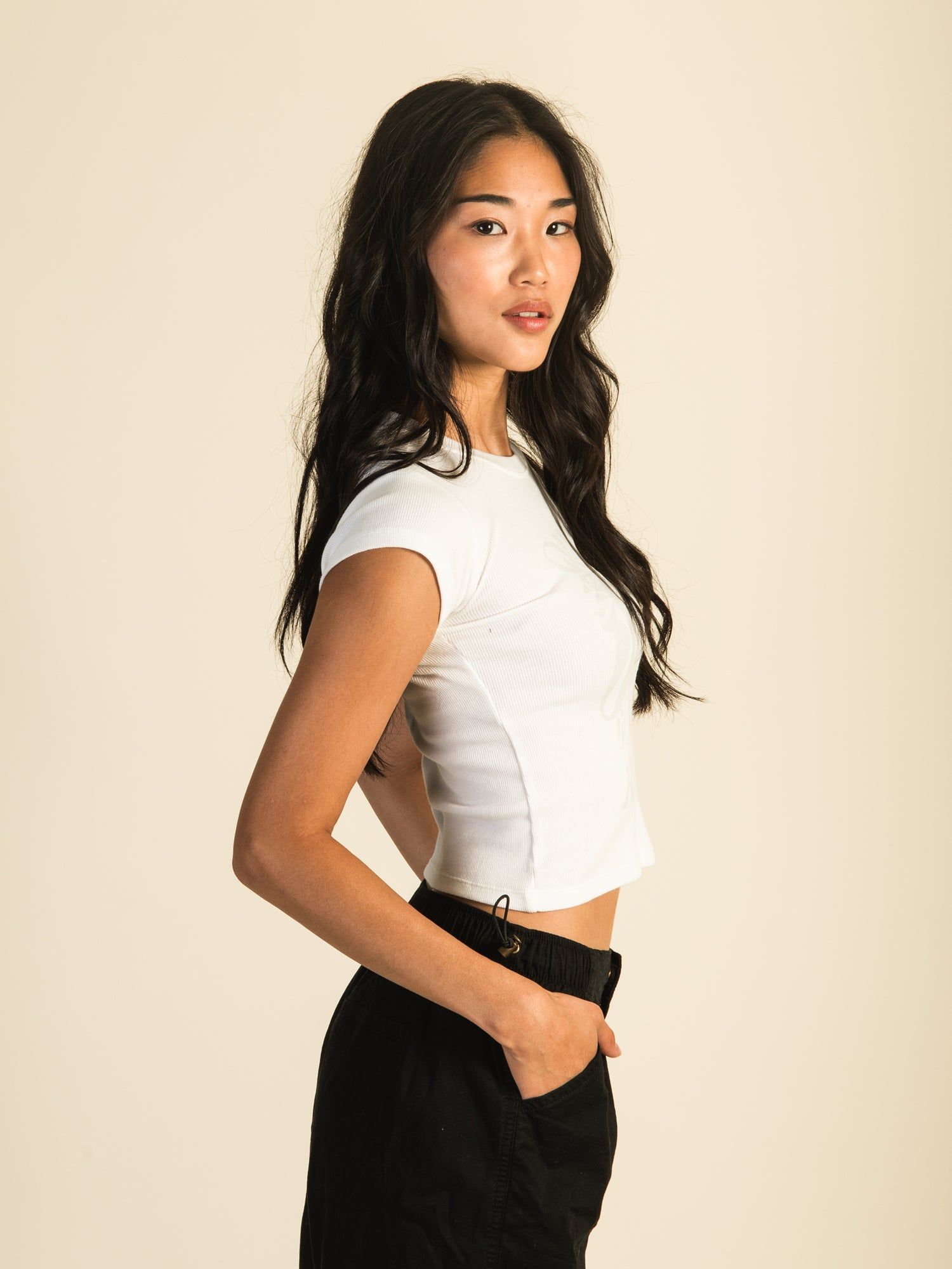 HARLOW RIBBED BABY PRINT TEE - WHITE - CLEARANCE sold by Boathouse product image thumbnail 3