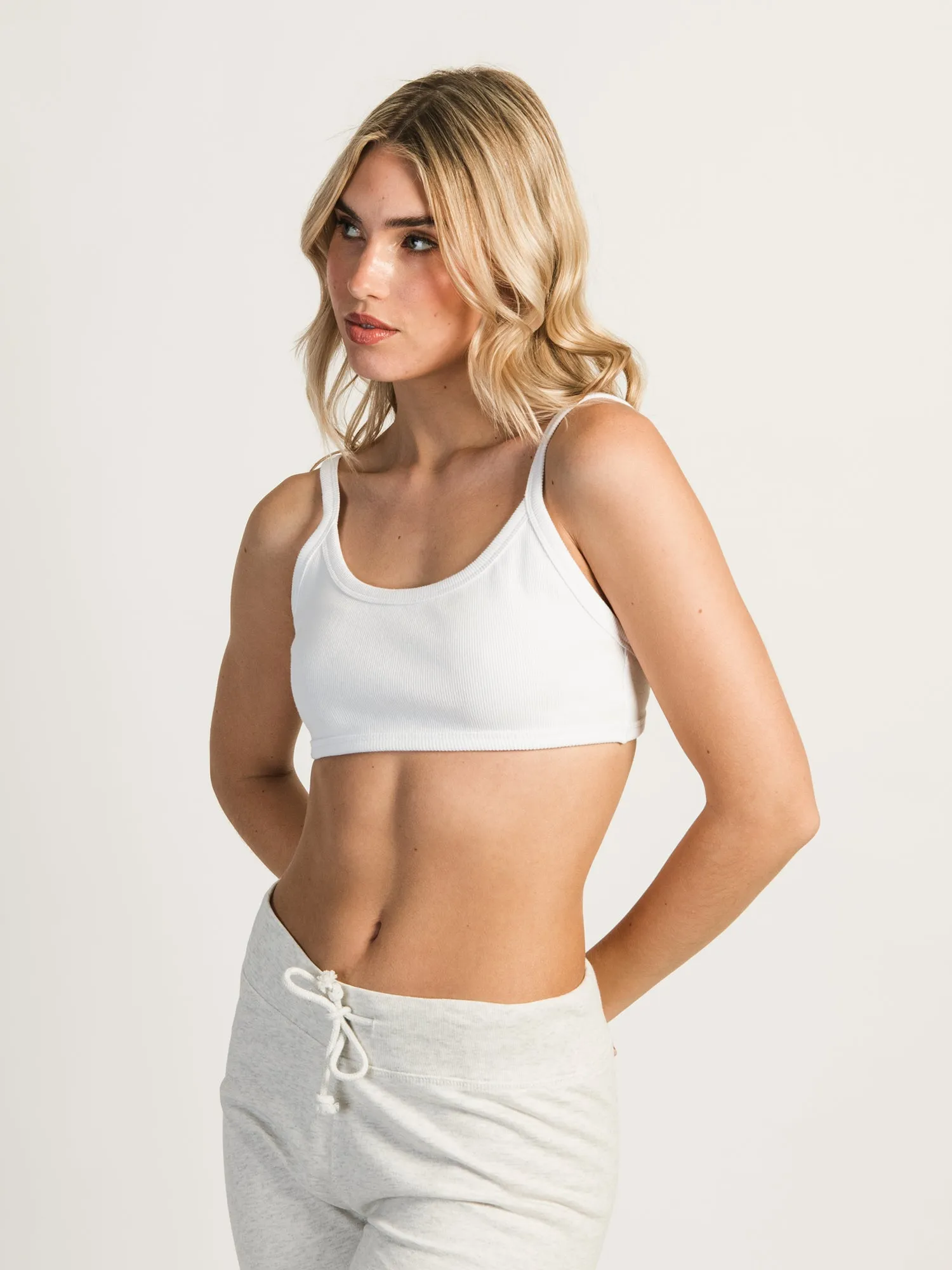HARLOW RIBBED OPEN BACK BRALETTE - WHITE - CLEARANCE sold by Boathouse product image thumbnail 2