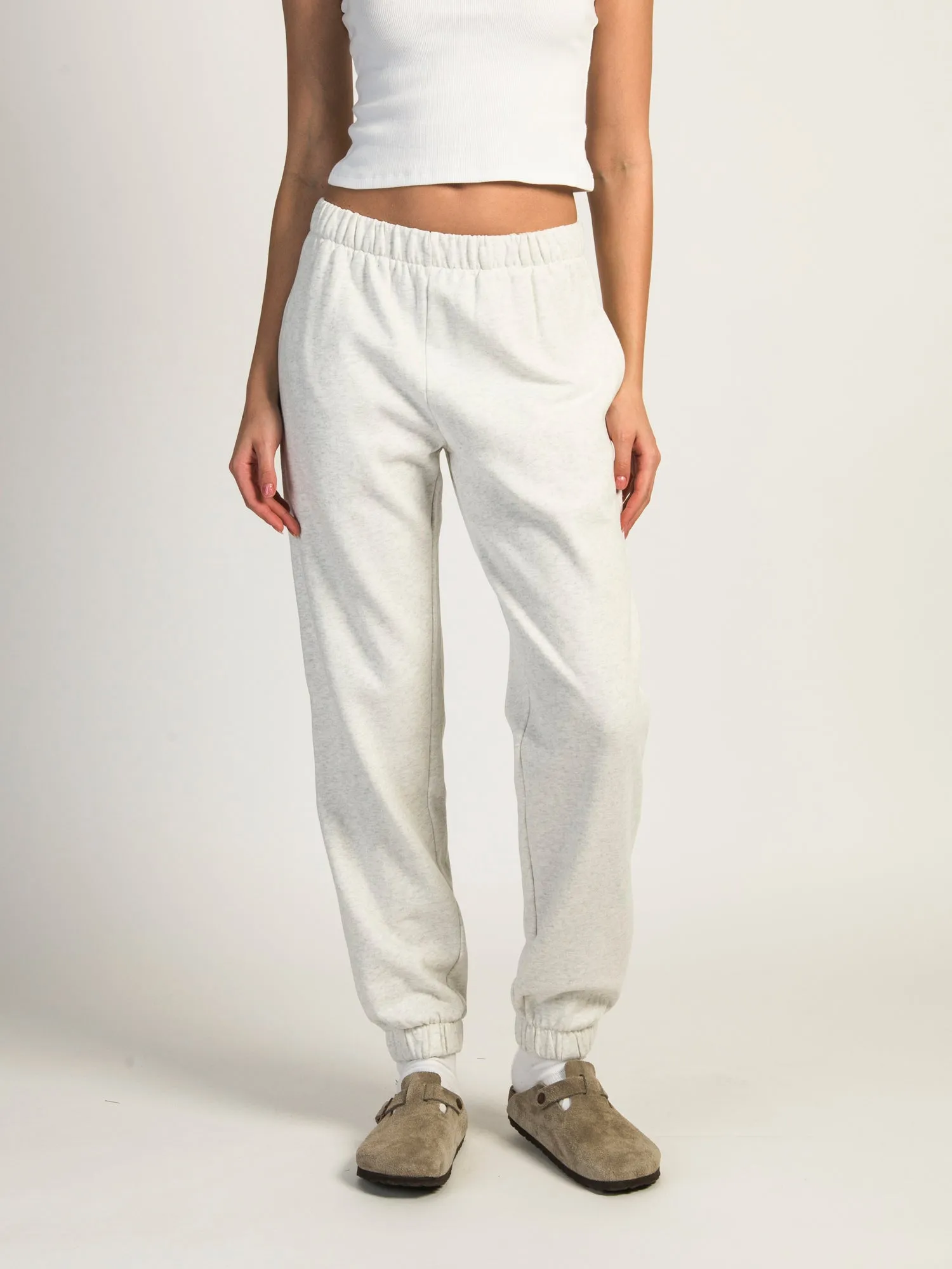 HARLOW JORDANA MELANGE SWEATPANT - HEATHER CLOUD WHITE sold by Boathouse