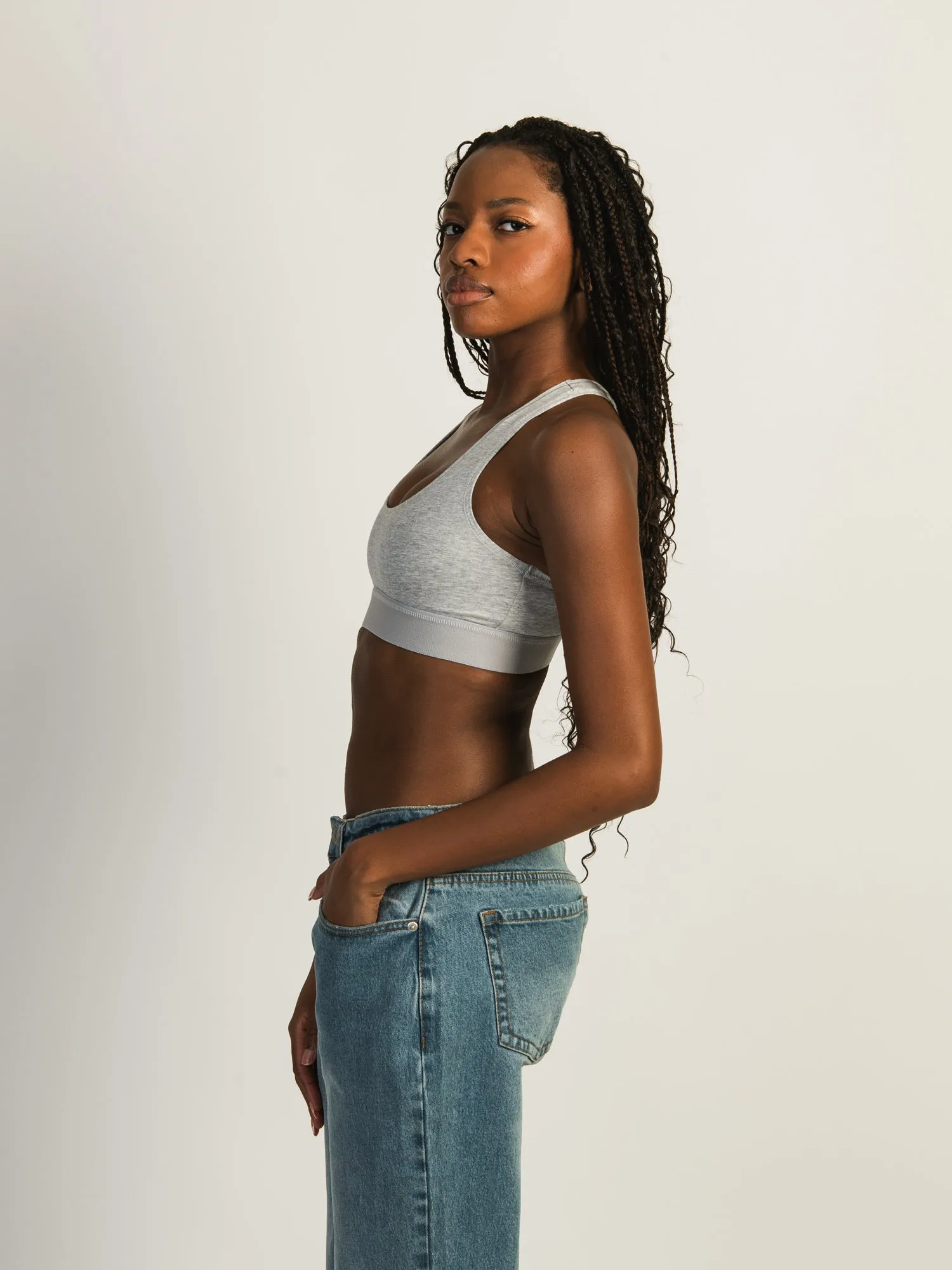 HARLOW RACERBACK MELANGE BRALETTE - HEATHER GREY sold by Boathouse product image thumbnail 2