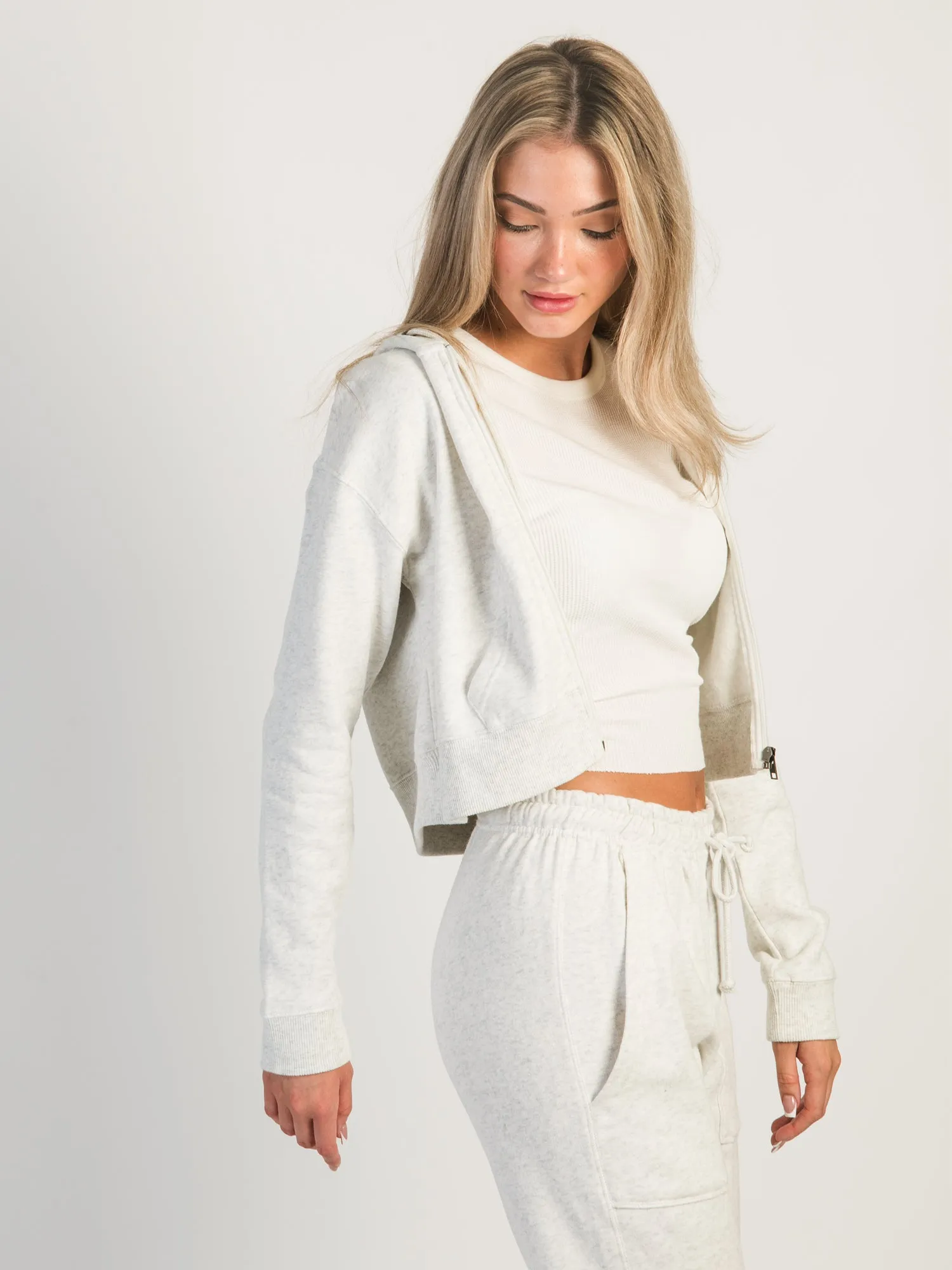 HARLOW JOSIE ZIP UP MELANGE HOODIE - CLOUD sold by Boathouse product image thumbnail 4