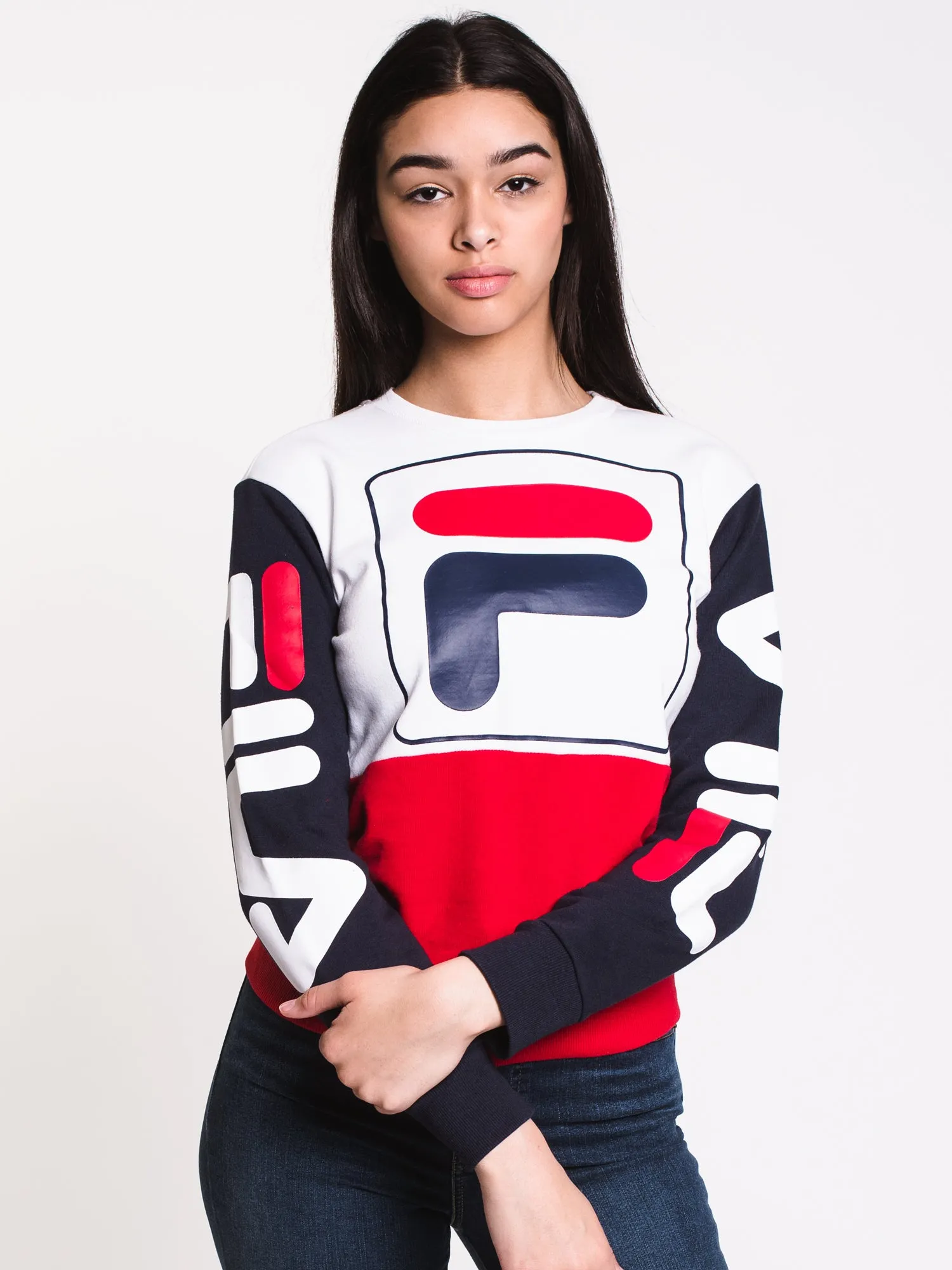 WOMENS STACY SWEATSHIRT - WHITE/NAVY - CLEARANCE sold by Boathouse