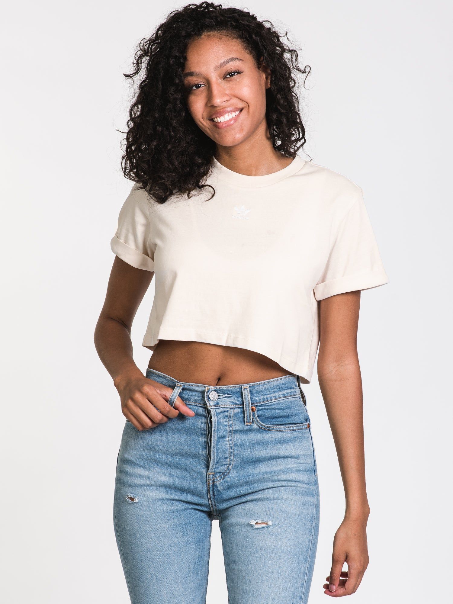 ADIDAS CROPPED LOGO TEE - CLEARANCE sold by Boathouse