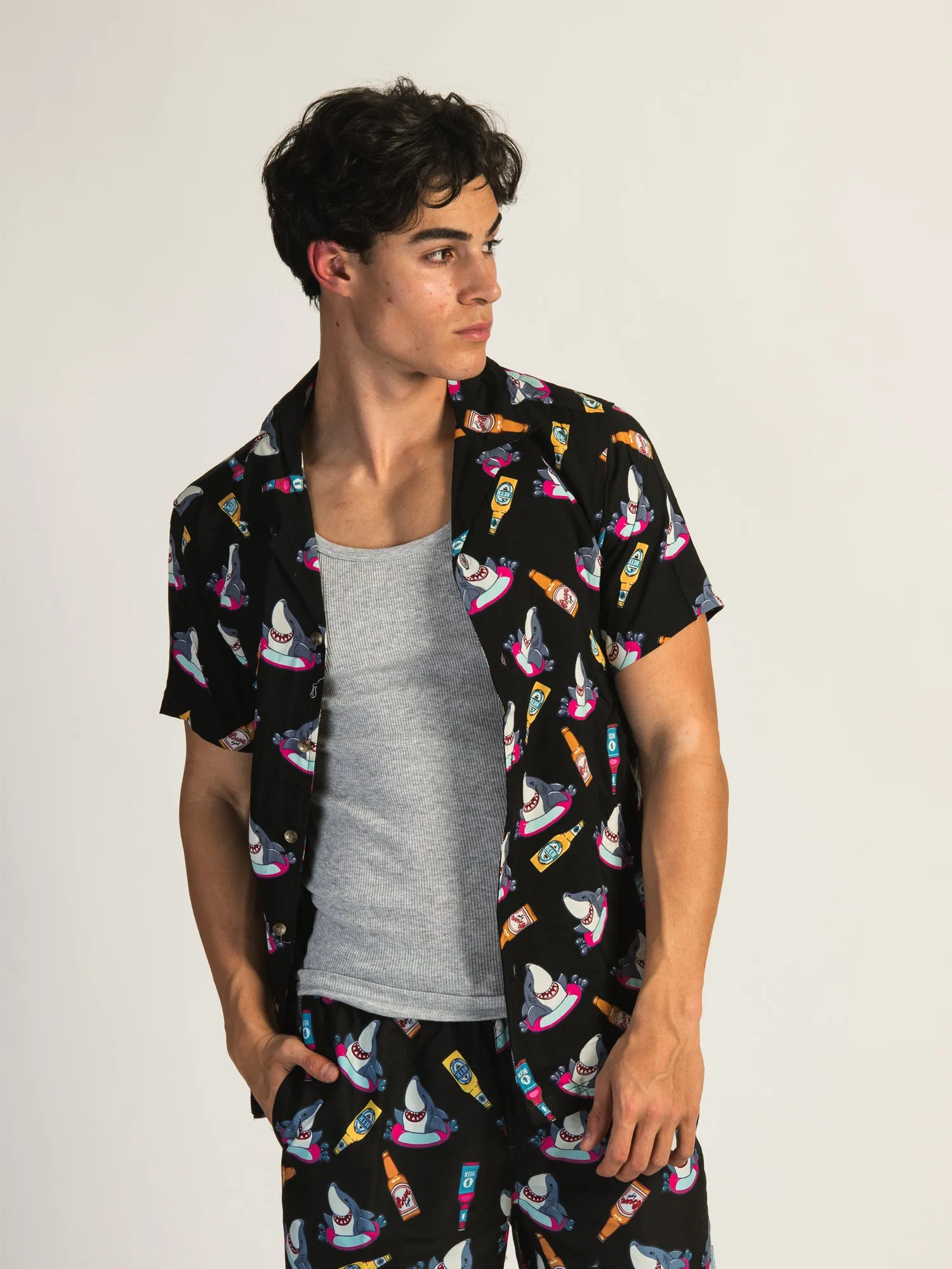 ISLAND HAZE BEER SHARK SHORT SLEEVE WOVEN sold by Boathouse