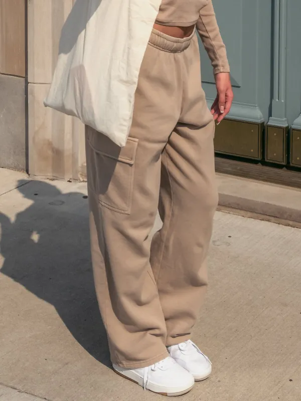 HARLOW ANDI CARGO SWEATPANTS - MOCHA - CLEARANCE sold by Boathouse