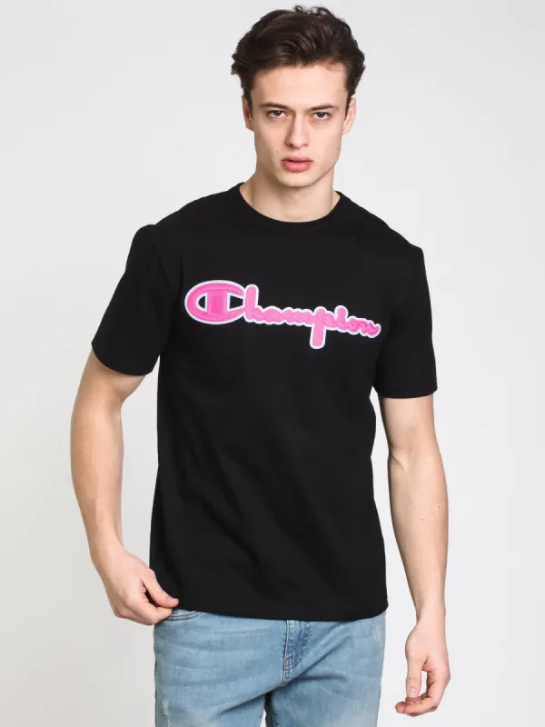 MENS HERITAGE CHNL SCRIPT SHORT SLEEVE T-BLK - CLEARANCE sold by Boathouse