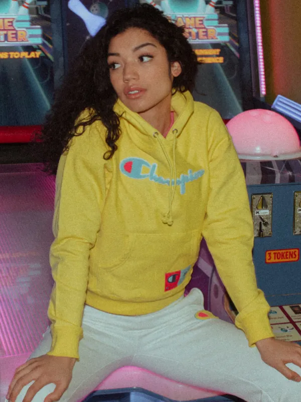 WOMENS REV WEAVE CHN PULLOVER HOODIE - YELLOW - CLEARANCE sold by Boathouse