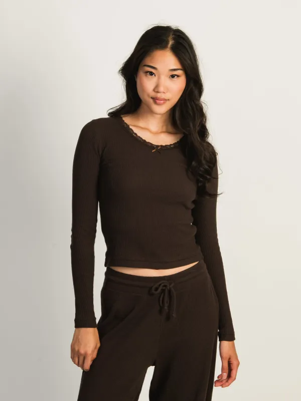 HARLOW LILY LONG SLEEVE - CHOCOLATE sold by Boathouse