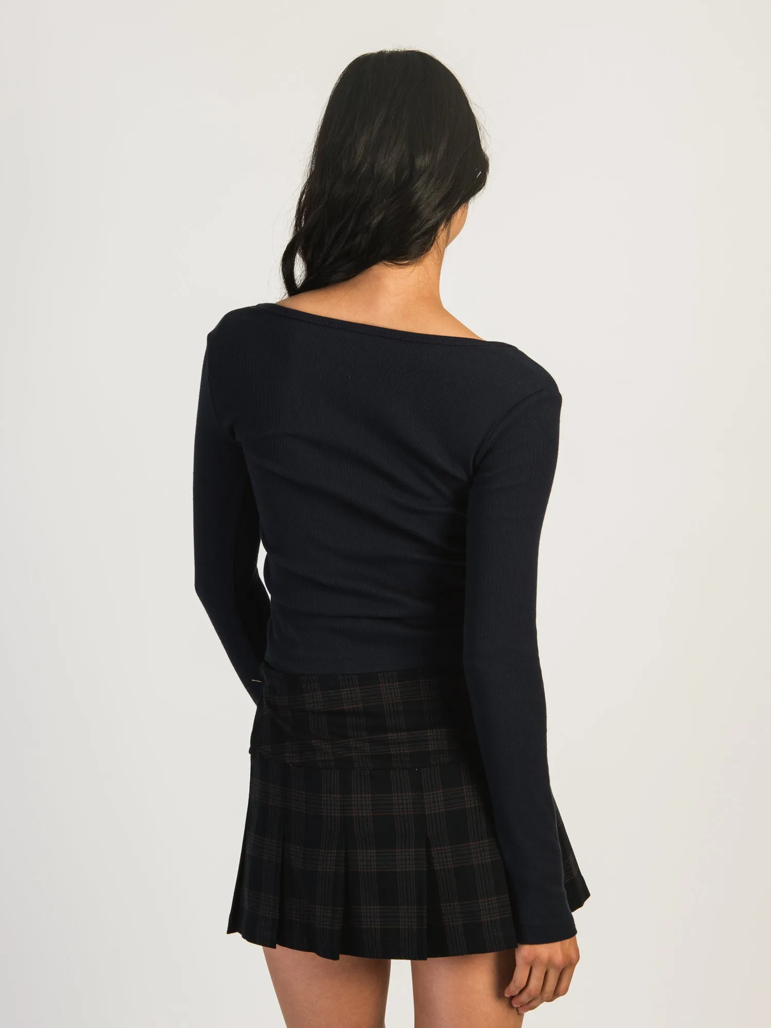 HARLOW DAPHNE LONG SLEEVE HENLEY - NAVY sold by Boathouse product image thumbnail 3