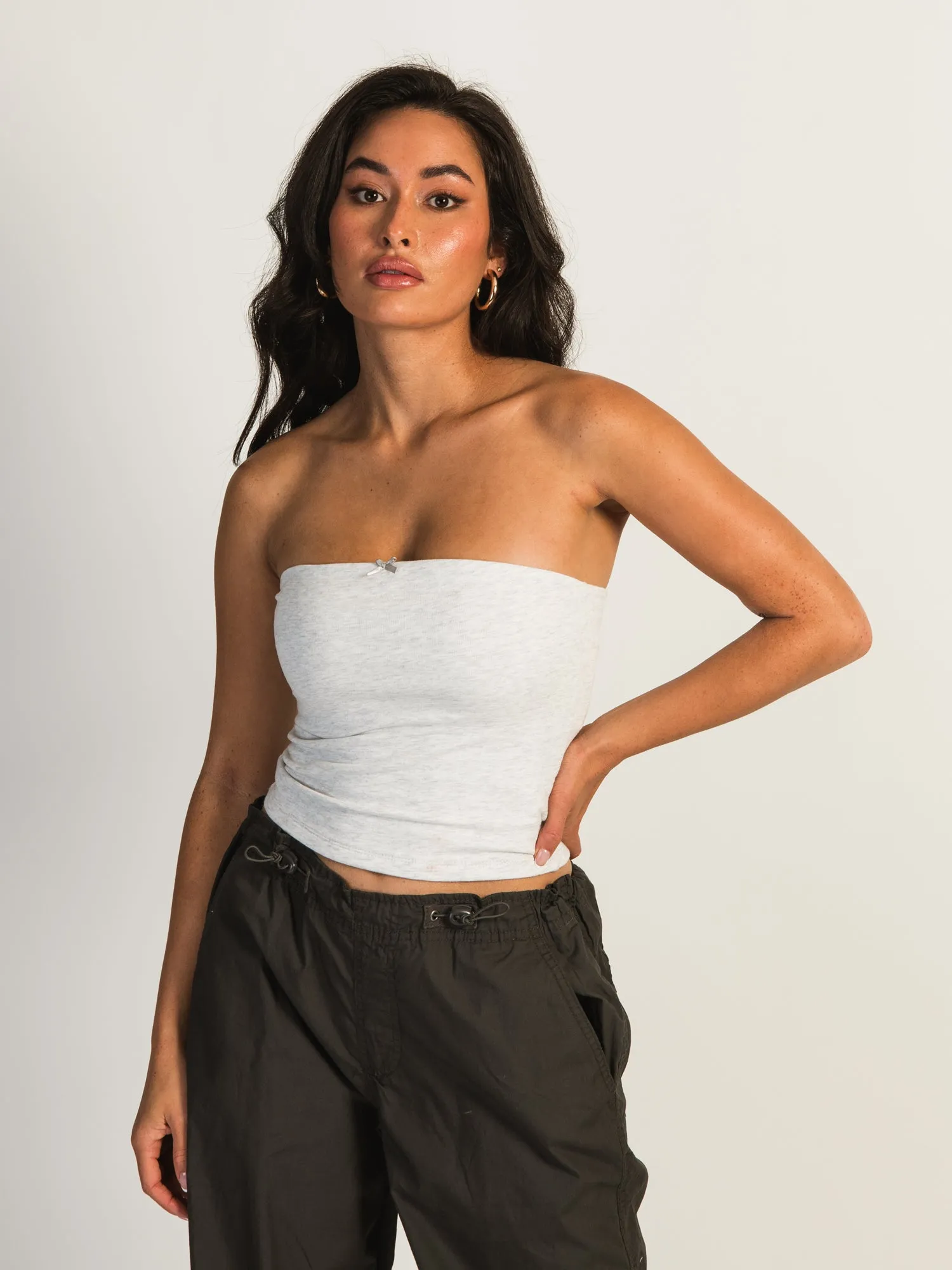 HARLOW BAILEY MELANGE TUBE TOP - HEATHER CLOUD WHITE sold by Boathouse