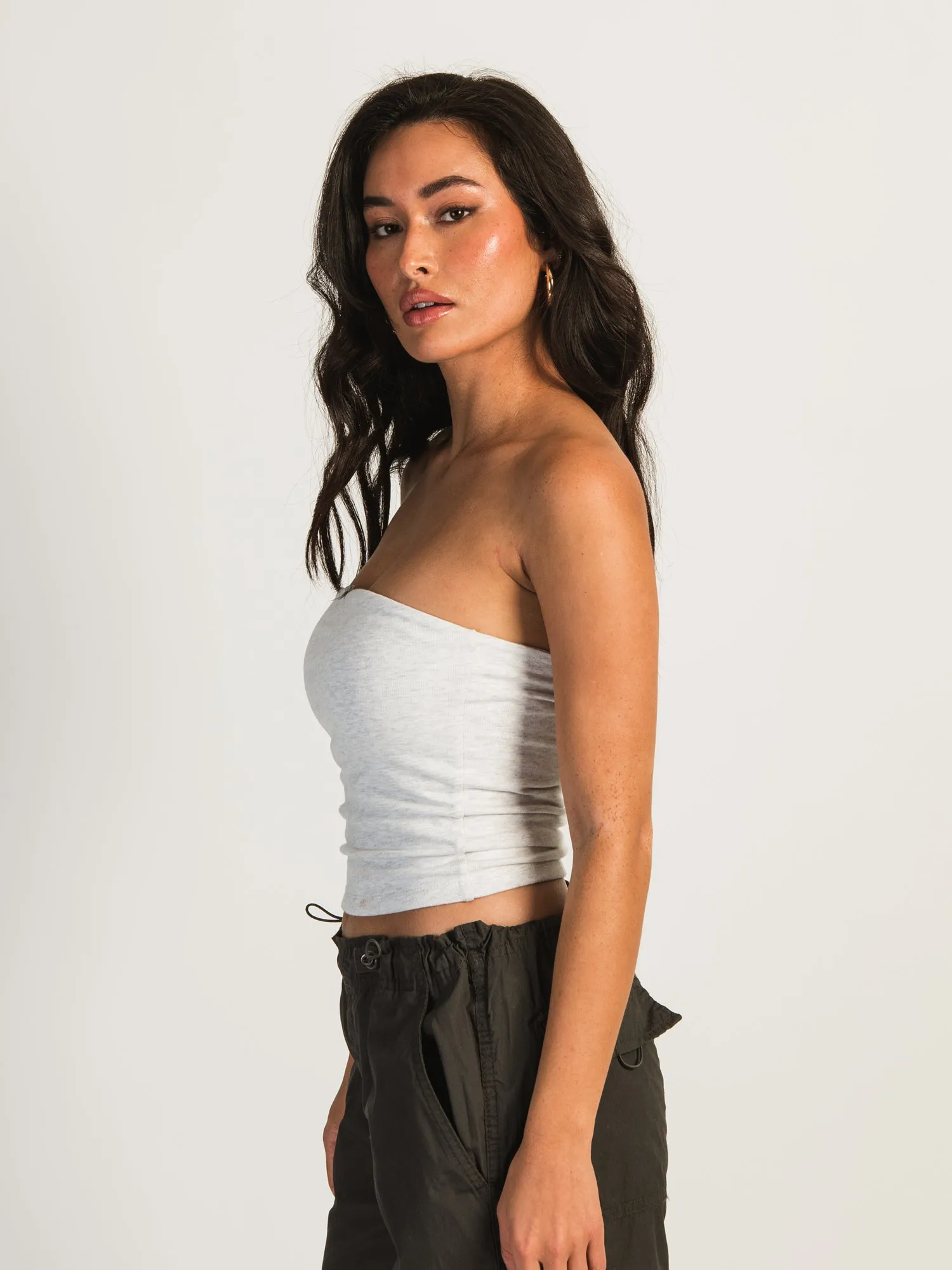 HARLOW BAILEY MELANGE TUBE TOP - HEATHER CLOUD WHITE sold by Boathouse product image thumbnail 3